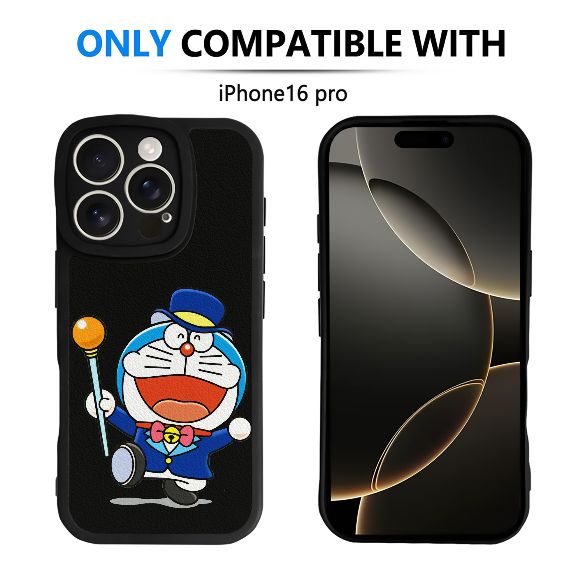 （画像用） ドラえもん Doraemon 【iPhone 16シリーズ対応】シリコンスマホケース（レザー調） 材質：シリコン